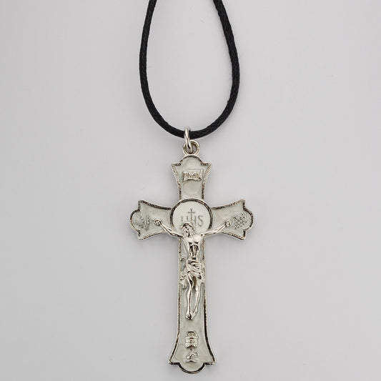 (Rc9156-plc) 2" Rhodium White Holy Mass Cfx - Unique Catholic Gifts