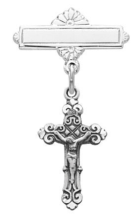 (429l) Ss Crucifix Baby Pin - Unique Catholic Gifts