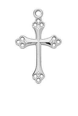 Sterling Silver Cross (13/16") on 16" chain - Unique Catholic Gifts