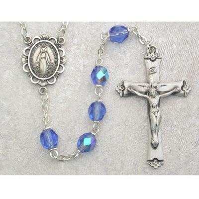 (875l-zrf) Ss 6mm Zircon/december Rsry - Unique Catholic Gifts