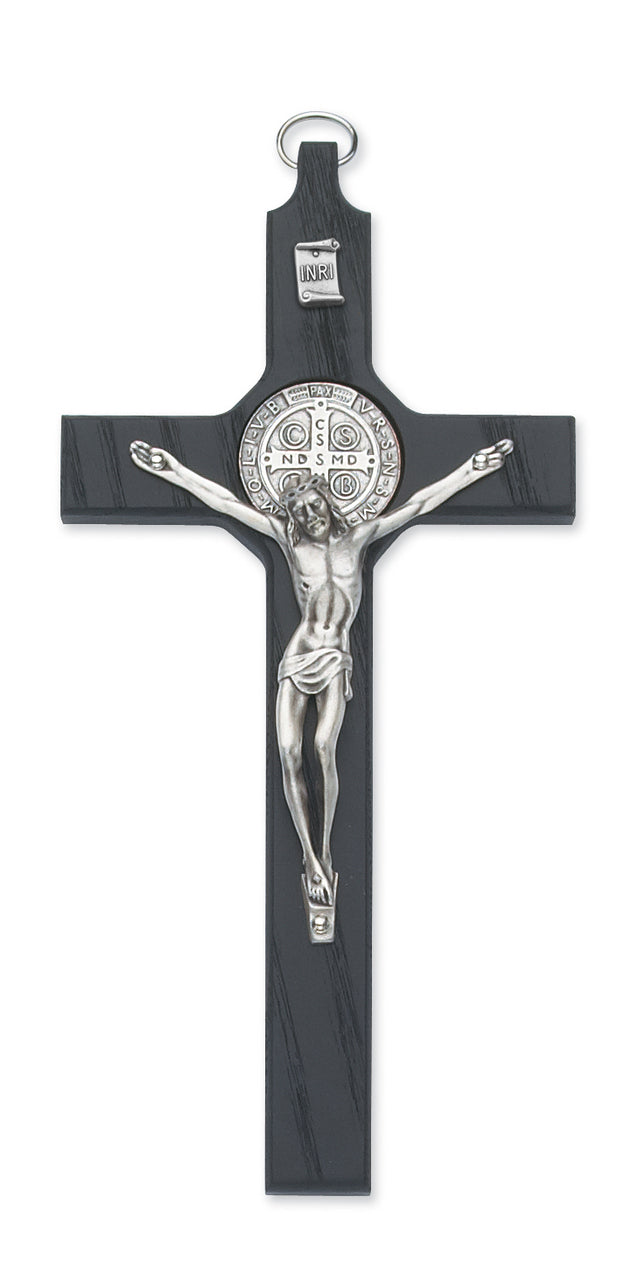 (79-42649) 8" Black St. Benedict Crucifix - Unique Catholic Gifts