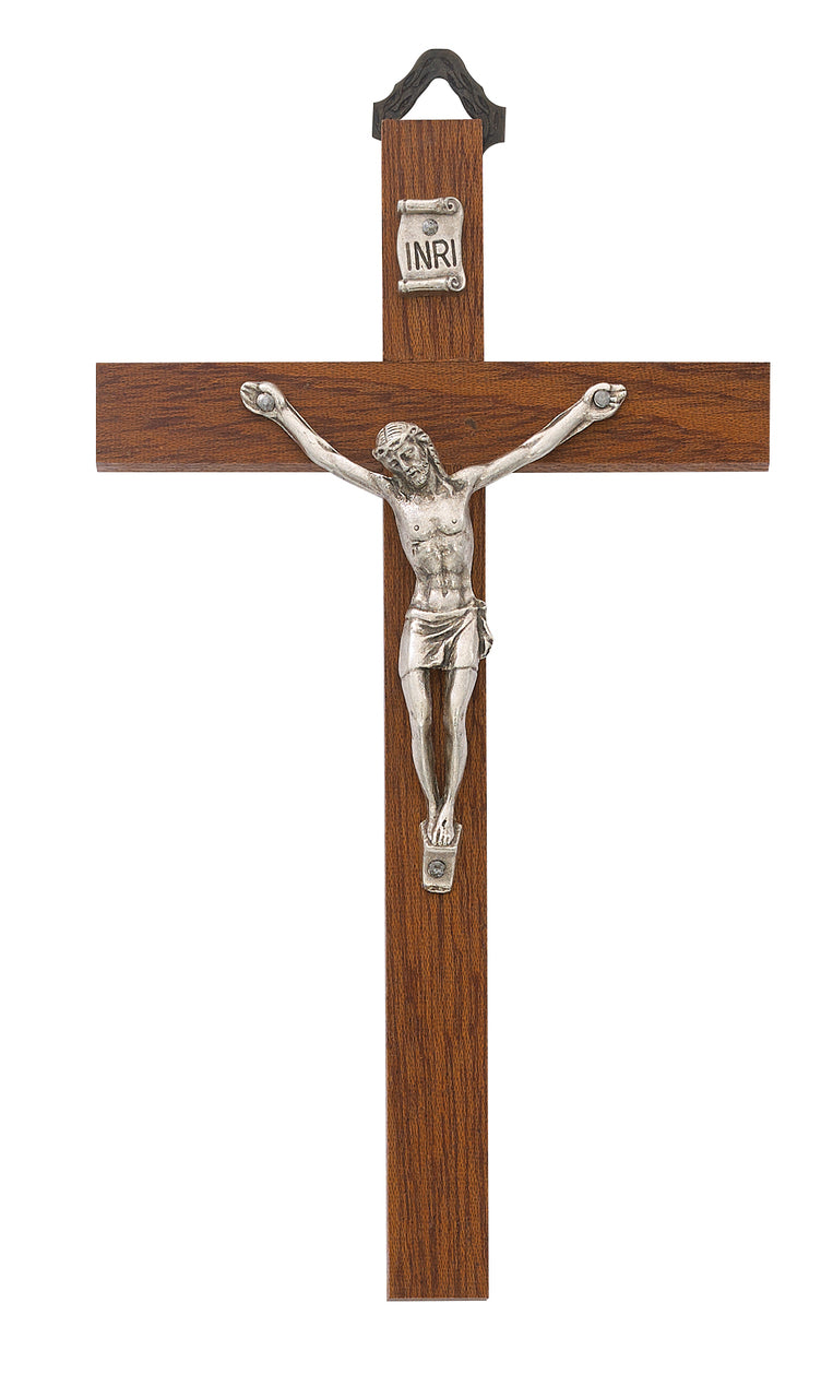 (94-36) 5" Brown Wood Crucifix - Unique Catholic Gifts