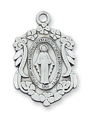 (L582) Ss Miraculous Medal 18ch&bx" - Unique Catholic Gifts