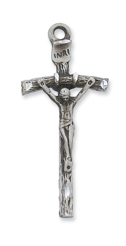 (L660) Ss Papal Crucifix 24" Ch&bx - Unique Catholic Gifts