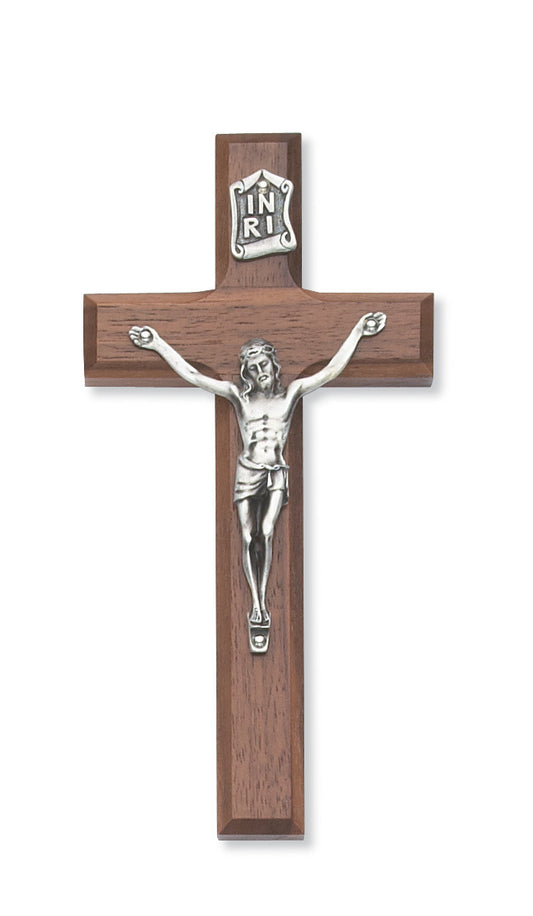 (79-69) 6" Beveled Walnut/silver Cfx - Unique Catholic Gifts