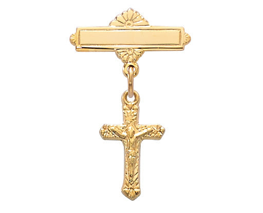 (466j) G/ss Crucifix Gp Baby Pin - Unique Catholic Gifts