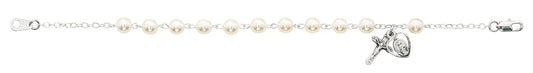 (Br181d) 7 1/2" Glass Pearl Bracelet - Unique Catholic Gifts