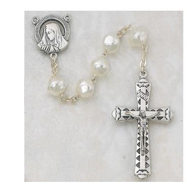 White Pearl Rosary (8MM) - Unique Catholic Gifts