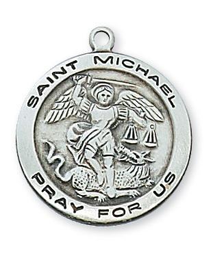 St. Michael Sterling Silver Medal (3/4") - Unique Catholic Gifts