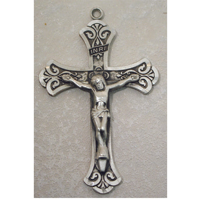 (L8085)  Sterling Silver Crucifix 24" Chain and Box - Unique Catholic Gifts