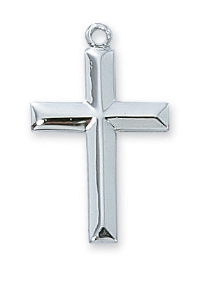 (L7022) Sterling Cross 18" Ch&bx - Unique Catholic Gifts