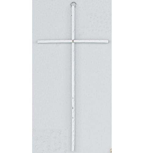 (C510hs) 5x10 Alum Cross, Hammered - Unique Catholic Gifts