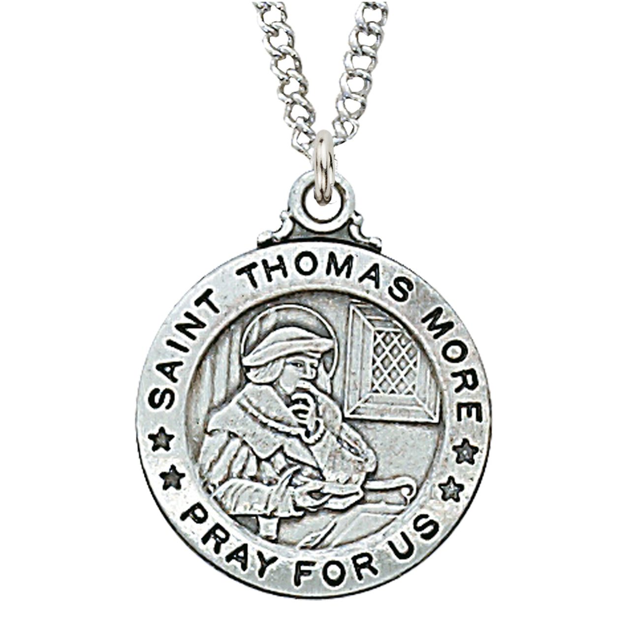 St Thomas More Medal Sterling Silver 3/4" - Unique Catholic Gifts