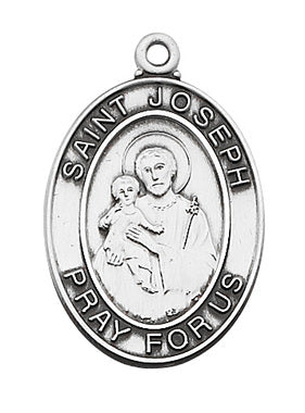 (L684JS) Sterling Silver SML St. Joseph Medal - Unique Catholic Gifts