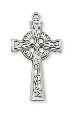 (L9038) Ss Celtic Crs 18 Ch & Bx" - Unique Catholic Gifts