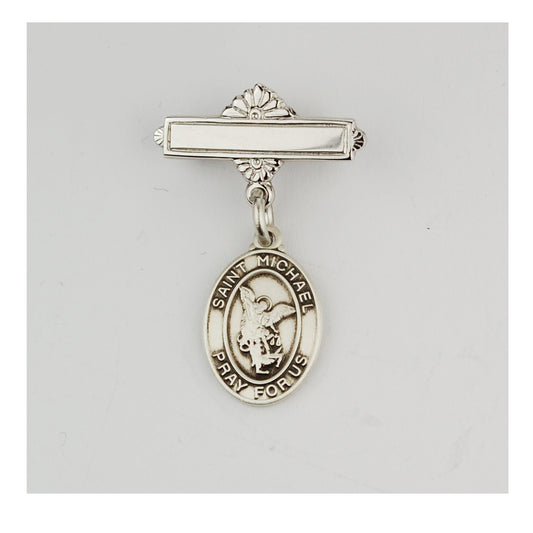 (439l) Ss St. Michael Rf Baby Pin - Unique Catholic Gifts