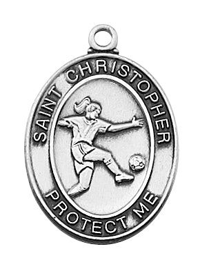 (L676sr) Ss Girl Soccer Md 18" Ch & Bx - Unique Catholic Gifts