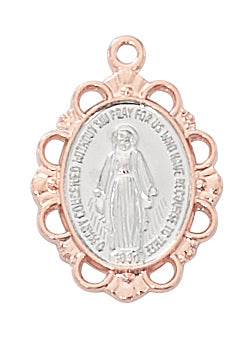 (Jr781) Rose Gold Ss Miraculous 18ch/b - Unique Catholic Gifts