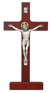 (80-58) 8" Cherry Stain Standing Cfx - Unique Catholic Gifts