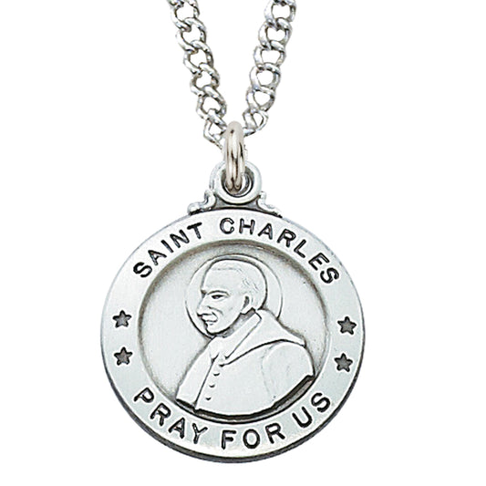 (L600cr) Sterling Silver St. Charles Brm 20 Chain & Box - Unique Catholic Gifts