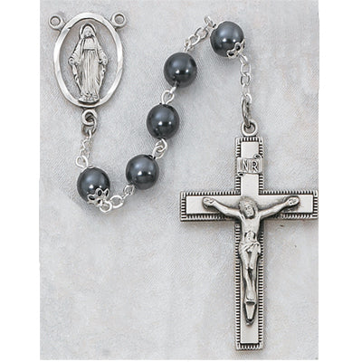 (603lf) Ss7mm Immitation Hematite Rsry - Unique Catholic Gifts