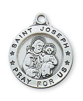 (L700JS) Sterling Silver SML St. Joseph Medal 18" - Unique Catholic Gifts