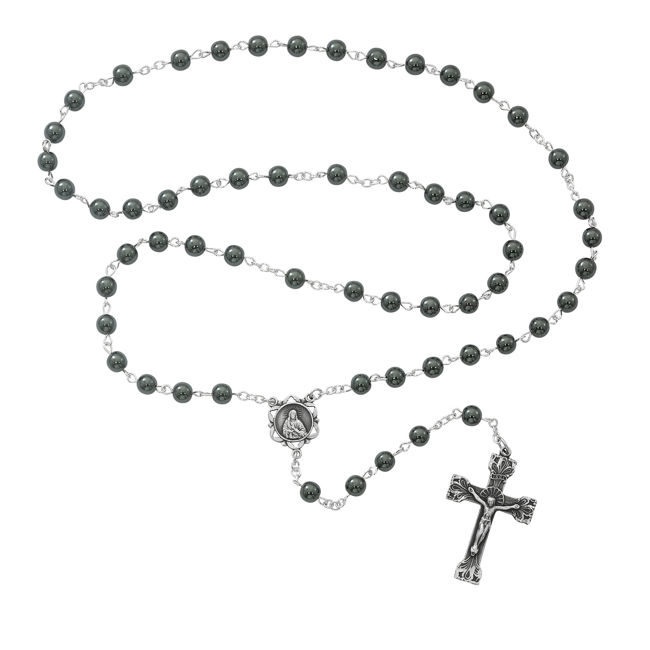 (163asf) 6mm Genuine Hematite Rosary - Unique Catholic Gifts