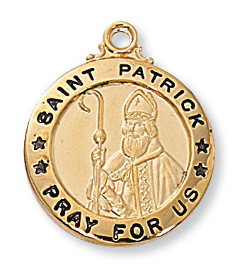 (J600PT) Gold/Sterling St. Patrick - Unique Catholic Gifts