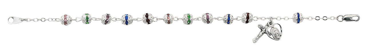 (Br248) 7 1/2" Multi Capped Bracelet - Unique Catholic Gifts