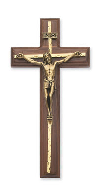 (79-16) 10" Walnut Cfx Gold Overlay - Unique Catholic Gifts