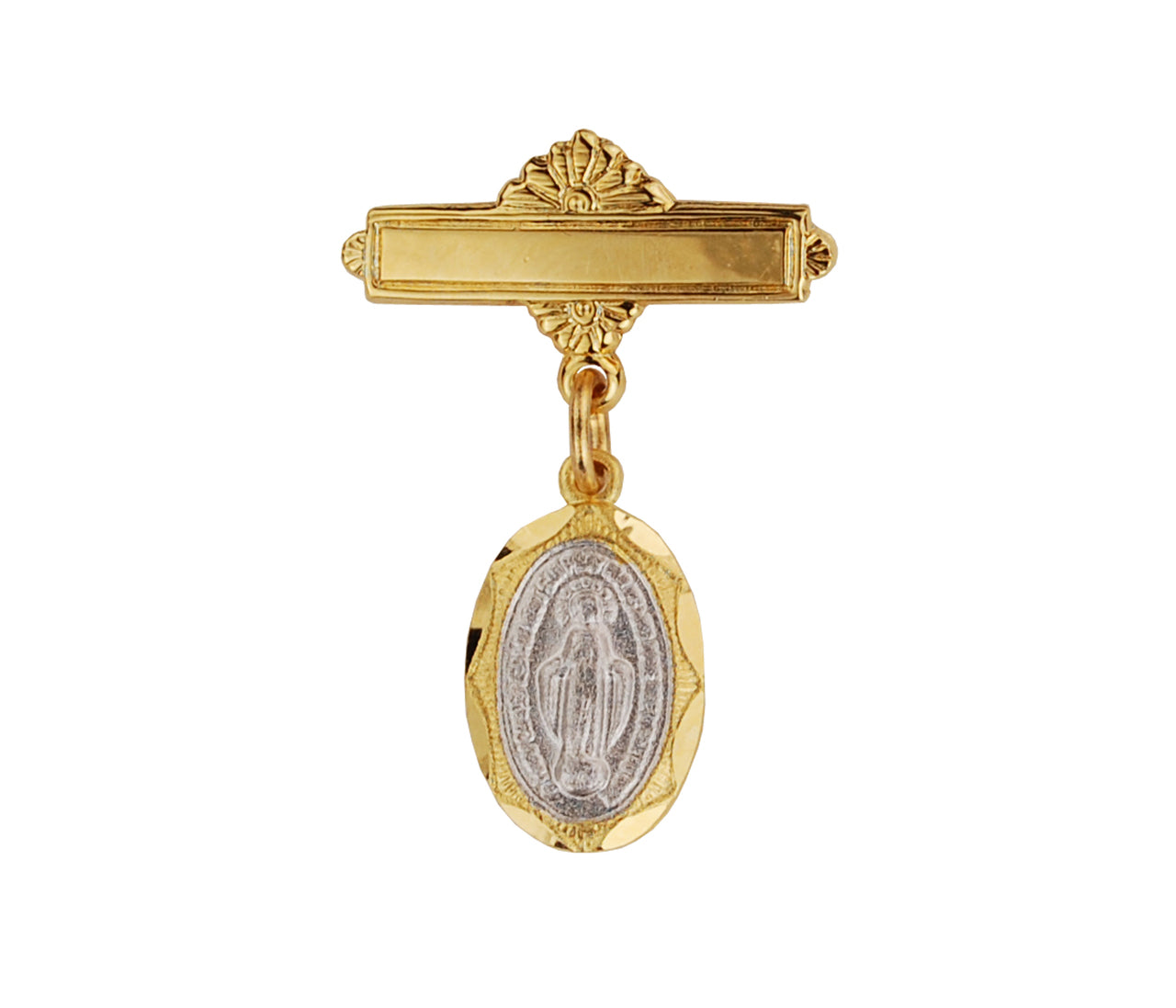 (442j) G/ss Two Tone Mirac Baby Pin - Unique Catholic Gifts