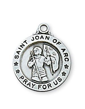 Joan of Arc Medal Sterling Silver 5/8" - Unique Catholic Gifts