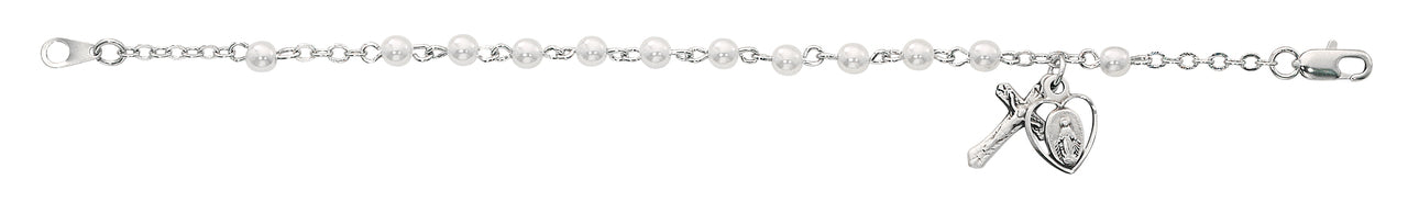 (Br75m) Ss 3mm Pearl Bracelet Boxed - Unique Catholic Gifts