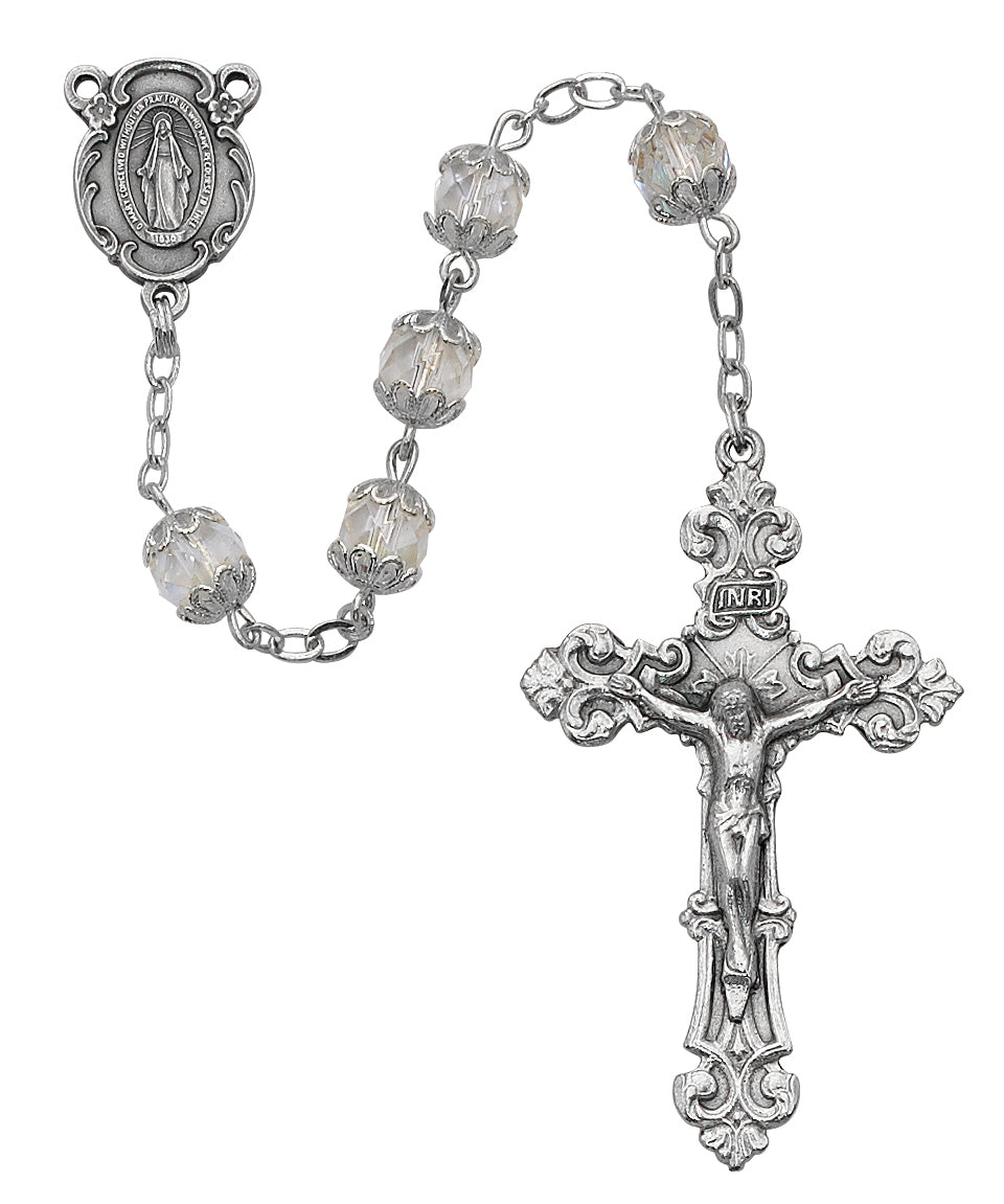 (701s-crf) 7mm Crystal Ab Capped Rsry - Unique Catholic Gifts