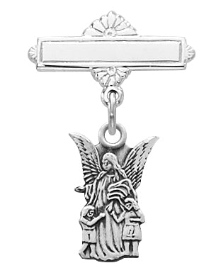 (467l) Ss Guardian Angel Rf Baby Pin - Unique Catholic Gifts