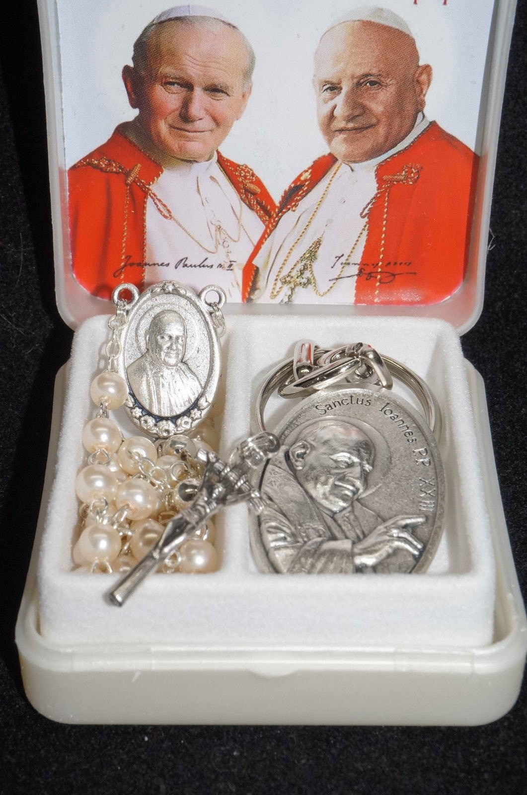 St John Paul II and St John XXIII Rosary and Keychain - Unique Catholic Gifts