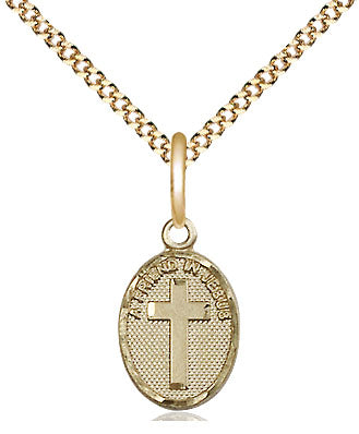 14kt Gold Filled Friend In Jesus Cross Pendant on a Gold Filled Chain - Unique Catholic Gifts