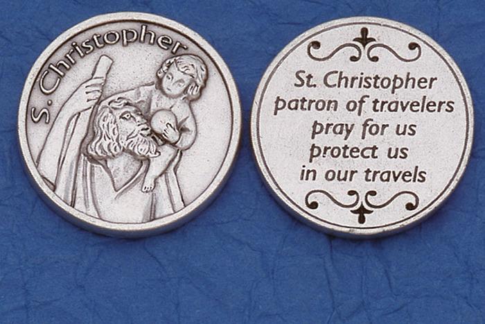 St. Christopher Italian Pocket Token Coin - Unique Catholic Gifts