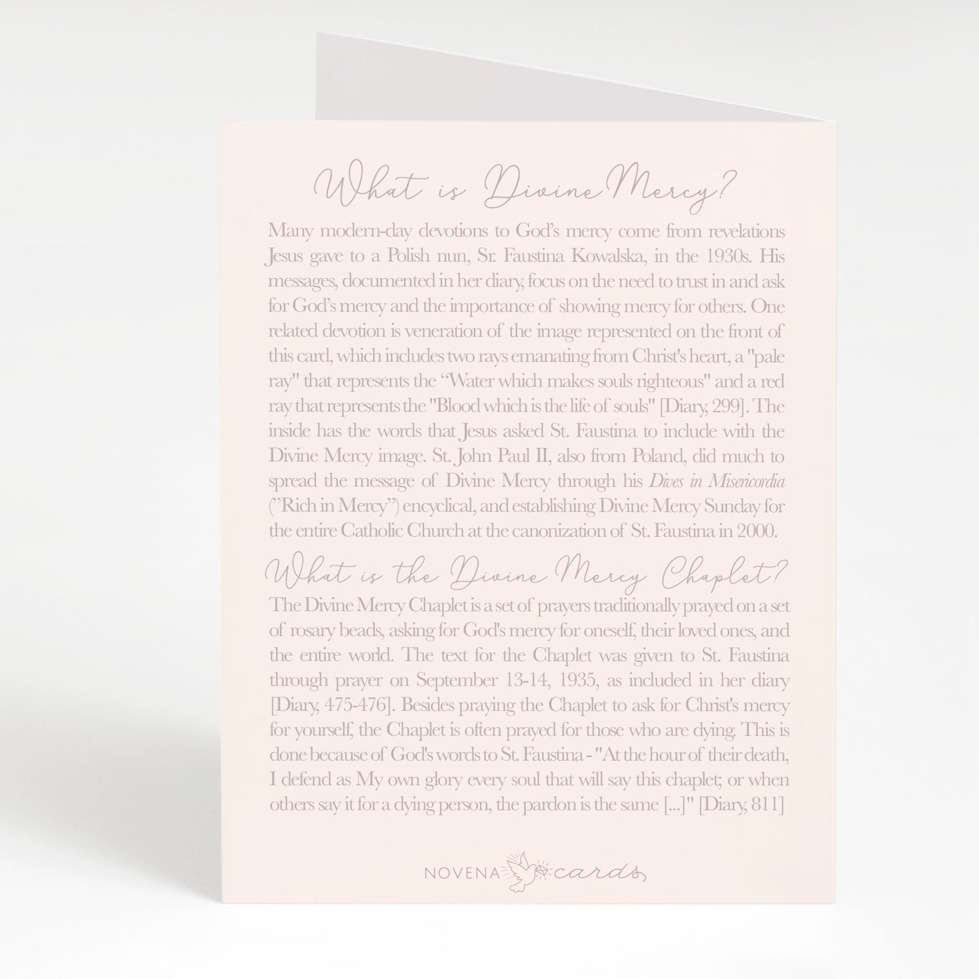 Divine Mercy Chaplet Card | Chaplet Arch Design | Beige - Unique Catholic Gifts