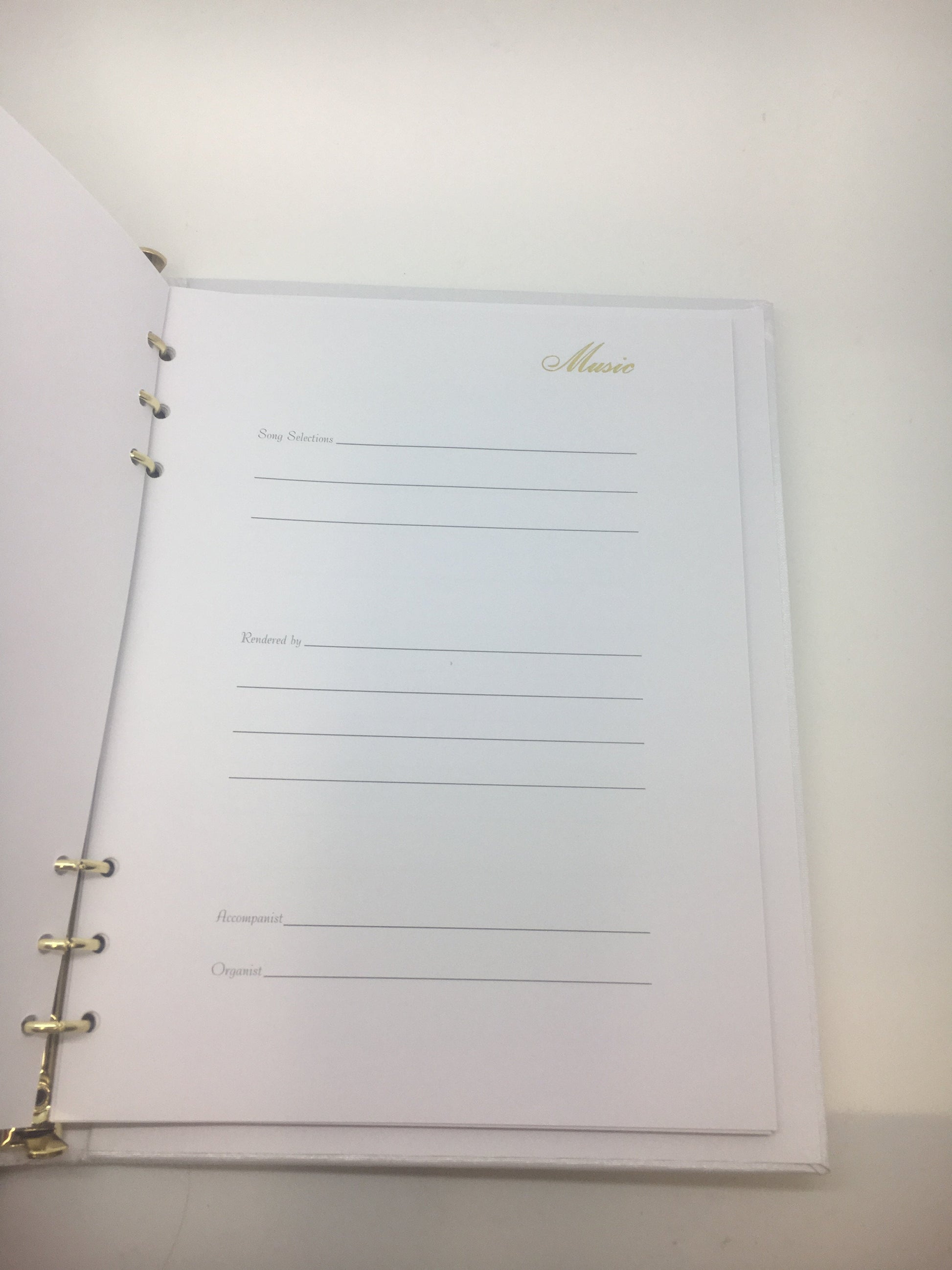 Funeral Memorial Registration Book White with Gold Cross - Unique Catholic Gifts