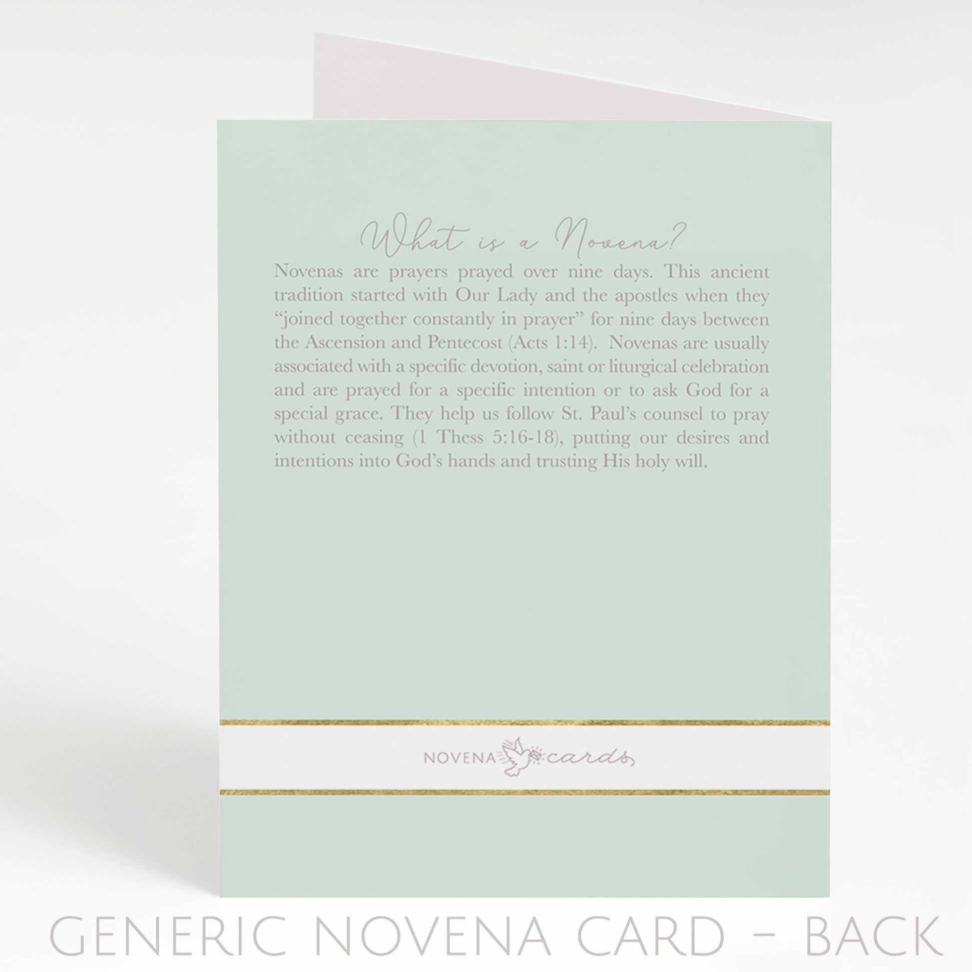 Generic Novena Card | Mint Green - Unique Catholic Gifts