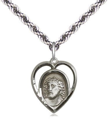 Sterling Silver Ecce Homo Pendant on a Sterling Silver Curb Chain - Unique Catholic Gifts