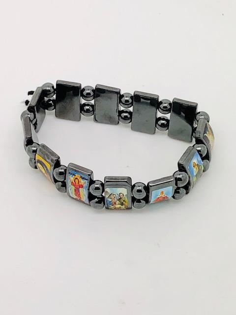 Hematite Saints Bracelet - Unique Catholic Gifts