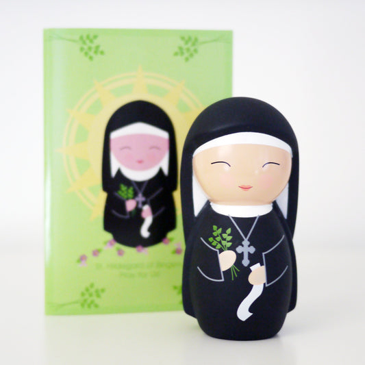 Saint Hildegard of Bingen Shining Light Doll - Unique Catholic Gifts