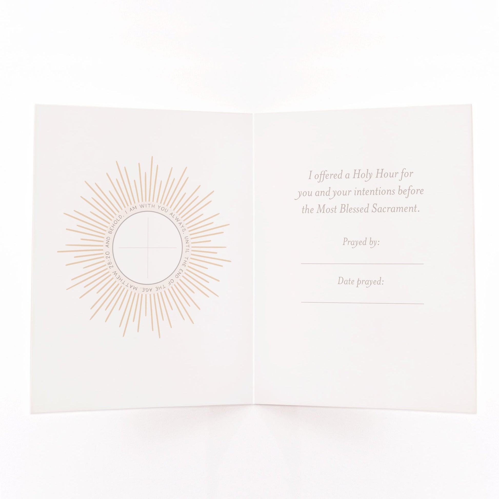 Holy Hour Card | Beige - Unique Catholic Gifts