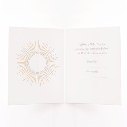 Holy Hour Card | Beige - Unique Catholic Gifts