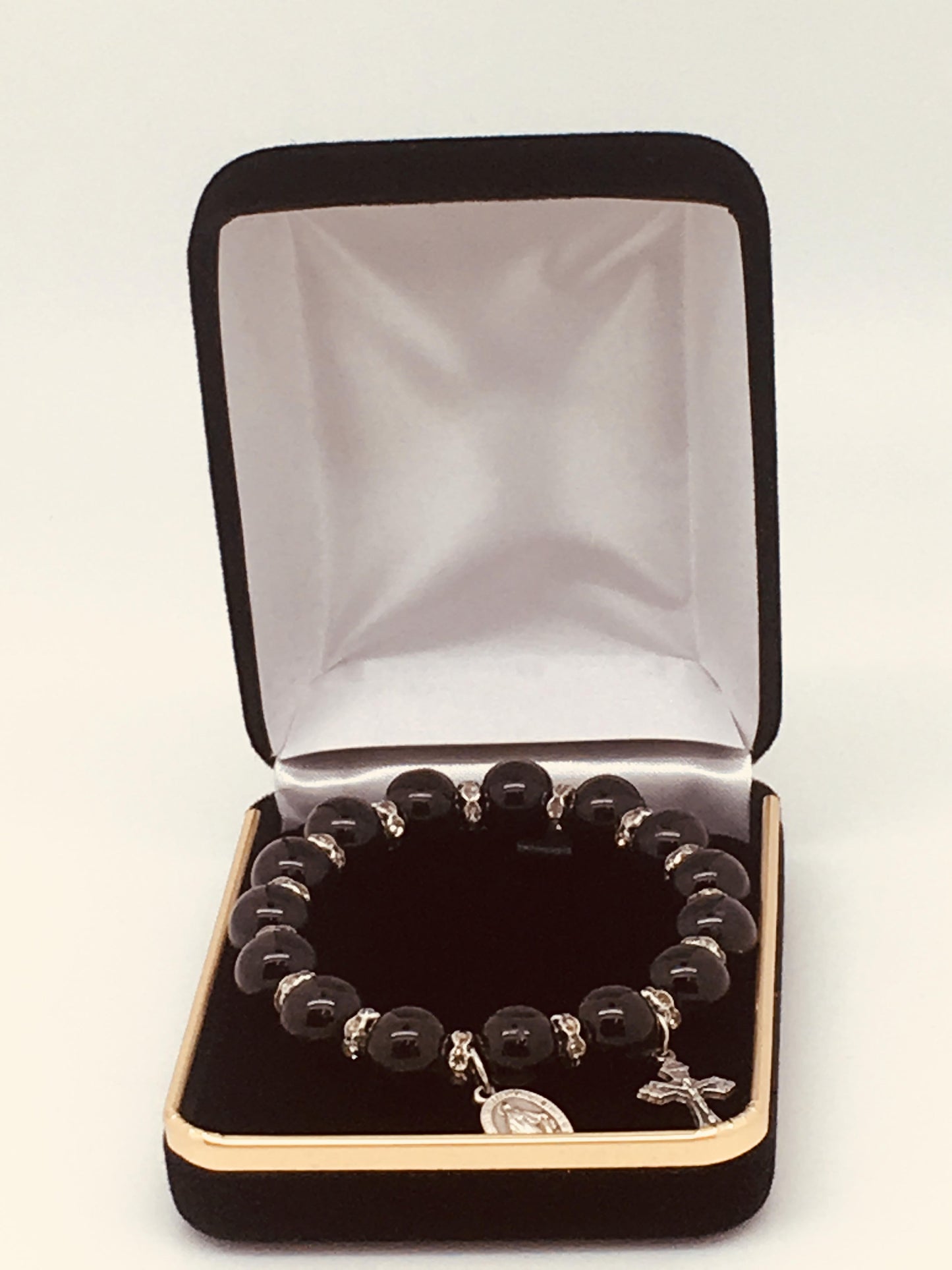 Jet Black Bead Bracelet - Unique Catholic Gifts