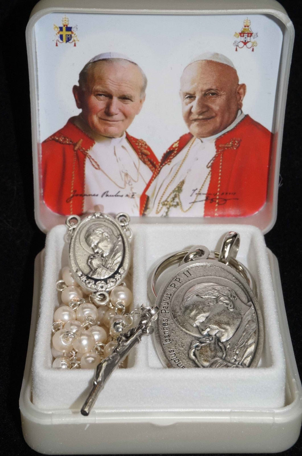 St John Paul II and St John XXIII Rosary and Keychain - Unique Catholic Gifts