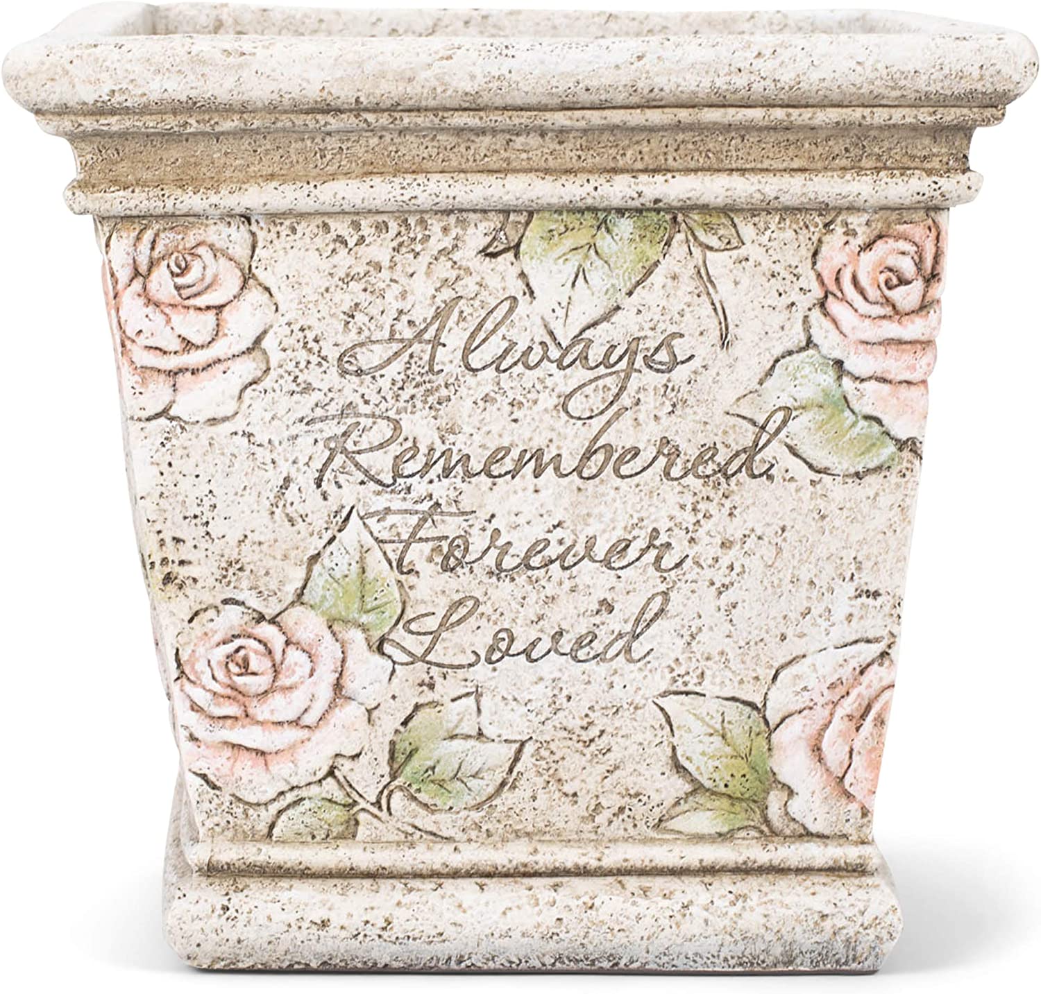 "Always Remembered, Forever Loved" Memorial Planter - Unique Catholic Gifts