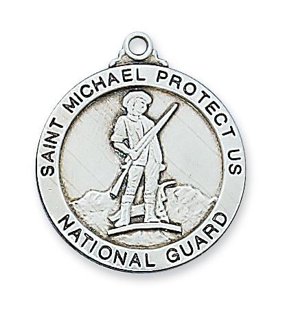 Sterling Silver Saint St Michael National Guard (14/16") - Unique Catholic Gifts